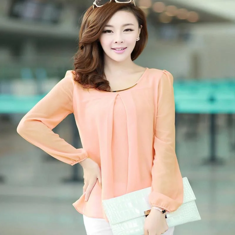 Sequins O-Neck Elastic Cuff Shirt for Spring Autumn Blouse Tops Chiffon shirt Soft Knit Blouse Sequins O-Neck Elastic Cuff Shirt for Spring Autumn Blouse Tops Chiffon shirt Soft Knit Blouse