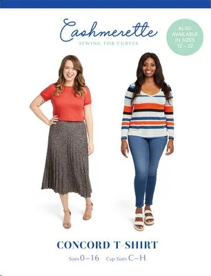 Concord T-Shirt Pattern, Sizes 0-16 by Cashmerette-- Front Pockets Side Pockets Patch Pockets Concord T-Shirt Pattern, Sizes 0-16 by Cashmerette-- Front Pockets Side Pockets Patch Pockets