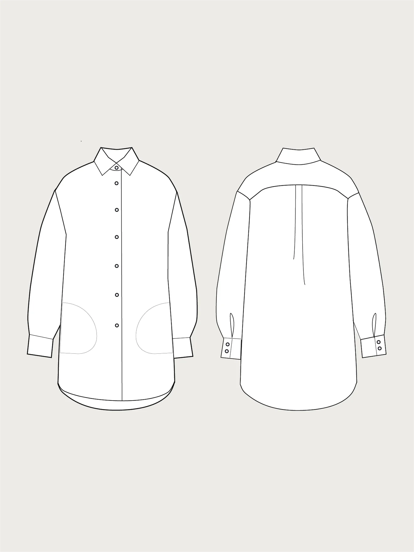 Oversized Shirt Pattern XS-L -- The Assembly Line Patterns-- Wool Fabric Cashmere Fabric Tweed Fabric Oversized Shirt Pattern XS-L -- The Assembly Line Patterns-- Wool Fabric Cashmere Fabric Tweed Fabric