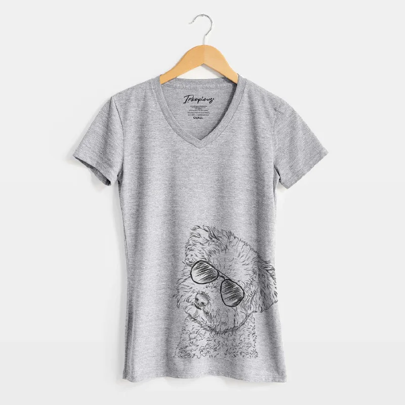 Aviator Bento the Bolognese - Women's V-neck Shirt-- Nylon Fabric Polyester Fabric Spandex Fabric Aviator Bento the Bolognese - Women's V-neck Shirt-- Nylon Fabric Polyester Fabric Spandex Fabric