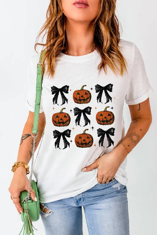 Hazel Blues® | Pumpkin Round Neck Short Sleeve T-Shirt-- Anti-Pilling Machine Wash Handmade Hazel Blues® | Pumpkin Round Neck Short Sleeve T-Shirt-- Anti-Pilling Machine Wash Handmade