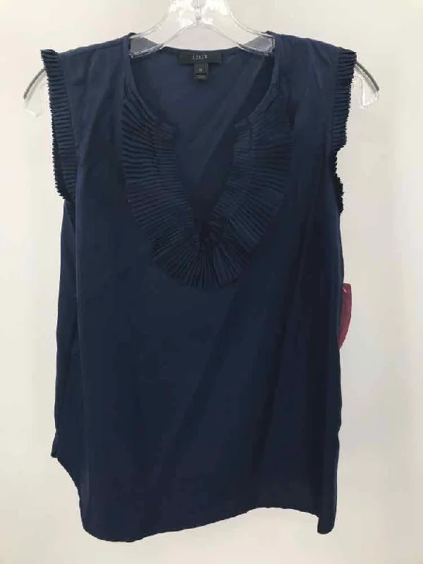 Pre-Owned J Crew Navy Size 0 Blouse Side Tie Blouse