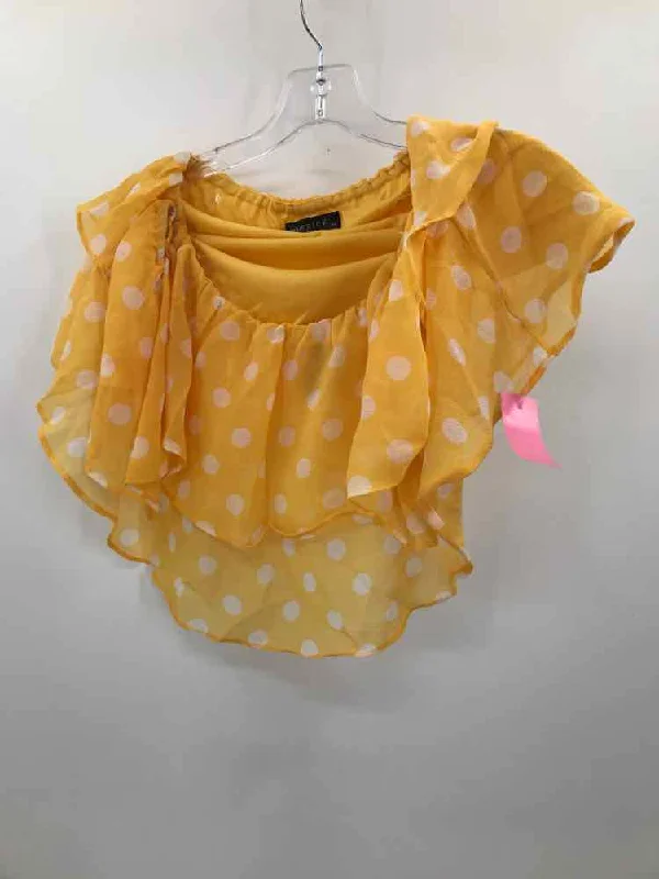 Pre-Owned Maverick Collection Yellow Size Medium Blouse Mandarin Collar Blouse