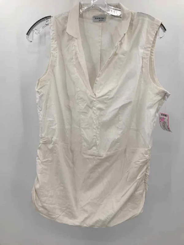 Pre-Owned Akris Punto Ivory Size 12 Blouse Puff Sleeve Blouse