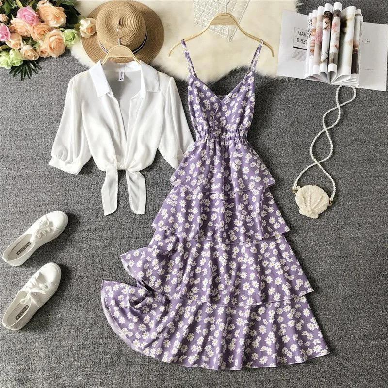 Morocco Floral Dress with Cape Tunics Recommended stylist