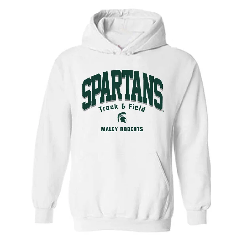 Michigan State - NCAA Women's Track & Field : Maley Roberts - Classic Fashion Shersey Hooded Sweatshirt Hoodie with Reflective Safety Nightwear Michigan State - NCAA Women's Track & Field : Maley Roberts - Classic Fashion Shersey Hooded Sweatshirt Hoodie with Reflective Safety Nightwear