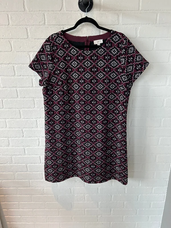 Dress Work By Loft In Black & Red, Size: Xl Square Neckline Feminine