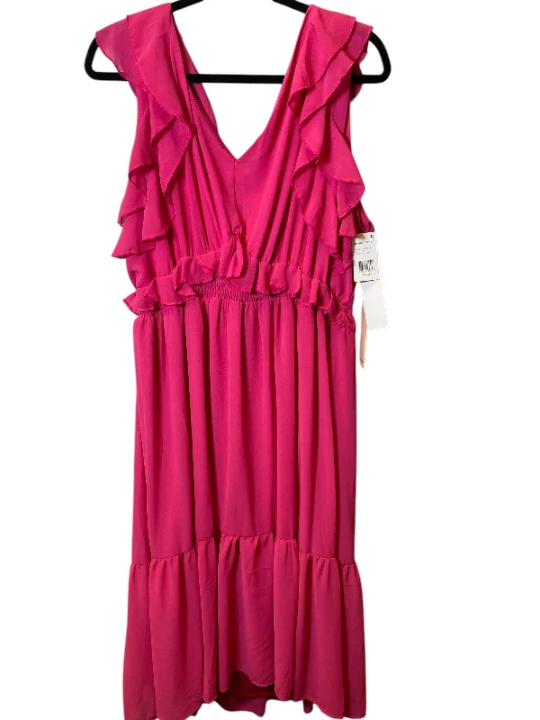 Dress Casual Midi By Cmc In Pink, Size: 2x Tunics Luxurious premium