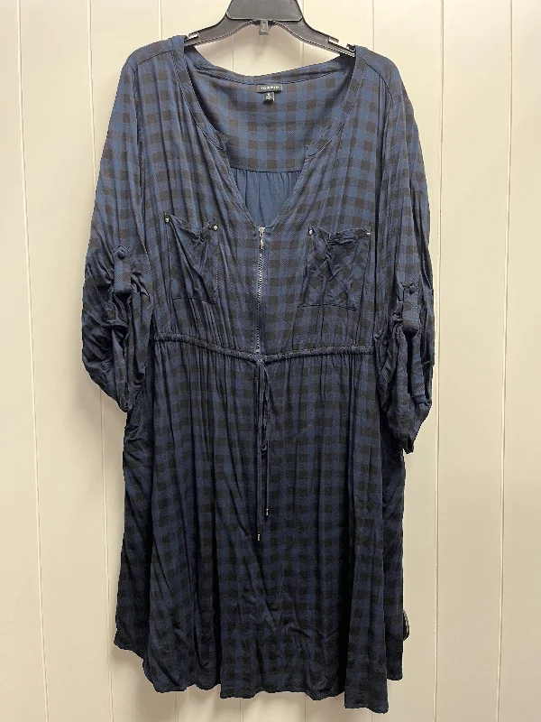 Dress Casual Short By Torrid In Black & Blue, Size: 4x Tunics Leisure comfortable