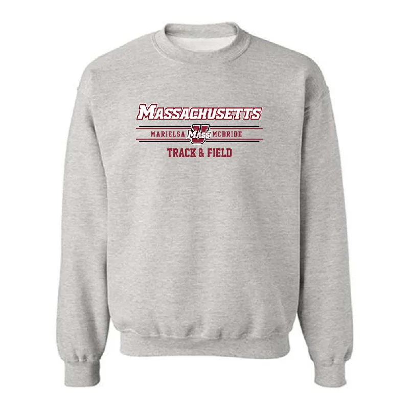 UMass - NCAA Women's Track & Field : Marielsa McBride - Classic Fashion Shersey Crewneck Sweatshirt Hoodie with Cuffed Sleeves Snug Secure UMass - NCAA Women's Track & Field : Marielsa McBride - Classic Fashion Shersey Crewneck Sweatshirt Hoodie with Cuffed Sleeves Snug Secure