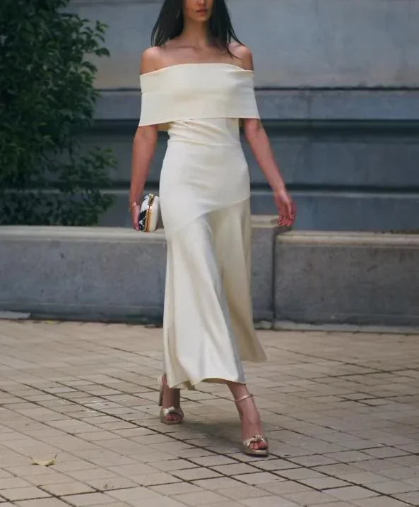 Elegant White Off Shoulder Formal Party Dress, DP2121 Lace Sexy Club