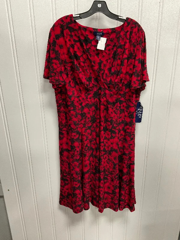 Dress Casual Midi By Chaps In Black & Red, Size: 2x Tunics Polka dots
