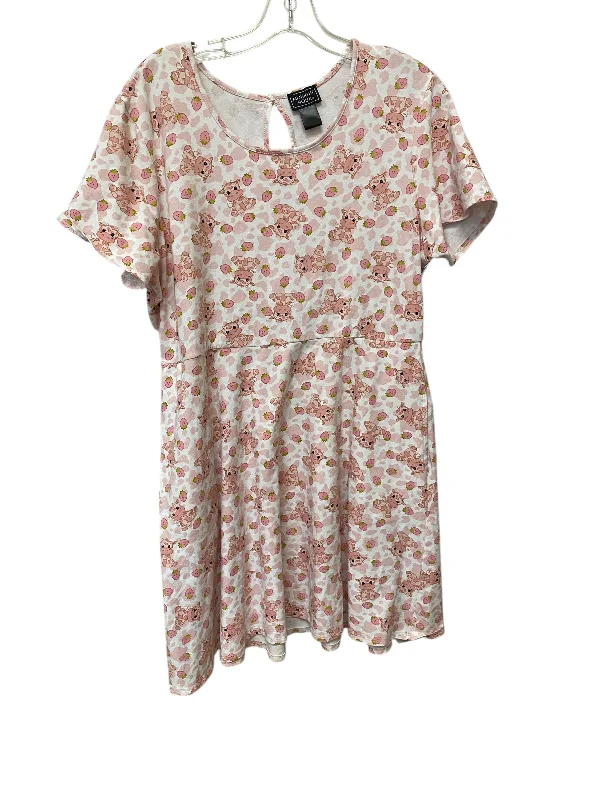 Dress Casual Midi By Clothes Mentor In Pink, Size: 1x Off-the-shoulder Chic Trendy