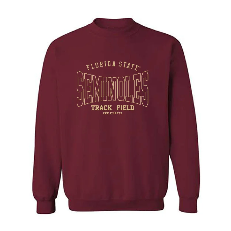FSU - NCAA Women's Track & Field : Zee Curtis - Classic Fashion Shersey Crewneck Sweatshirt Hoodie with Emblem Brand Identity FSU - NCAA Women's Track & Field : Zee Curtis - Classic Fashion Shersey Crewneck Sweatshirt Hoodie with Emblem Brand Identity