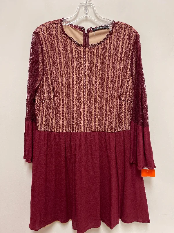 Dress Casual Short By Andree By Unit In Red, Size: 1x Tunics Denim casual