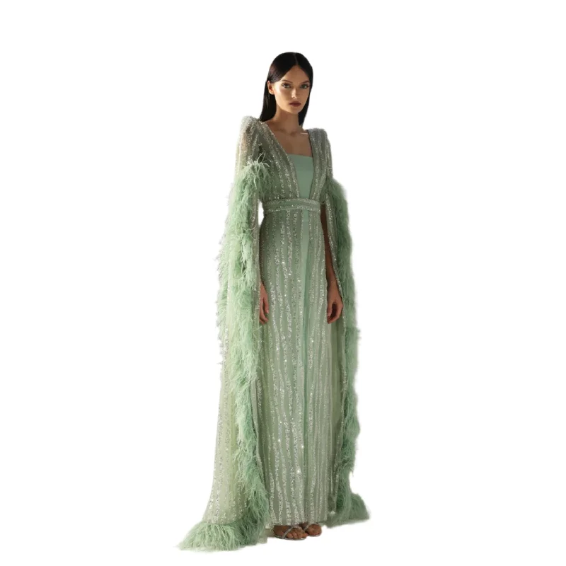 Velvety Couture Women's REEF Misty Mint Dress Tunics Sophisticated sleek