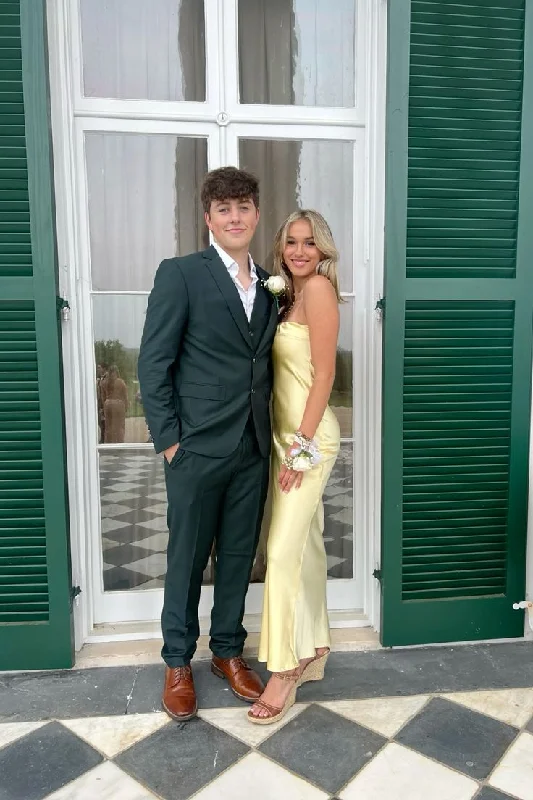 Light Yellow Strapless Satin Long Party Dress Wedding Guest Dress,DP1908 Tunics Bestseller popular Light Yellow Strapless Satin Long Party Dress Wedding Guest Dress,DP1908 Tunics Bestseller popular