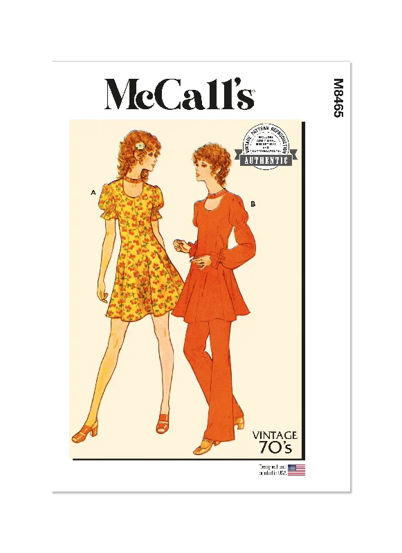 McCall's Sewing Pattern 8465 Dress, Tunic, Pants and Panties Tunics Fleece cozy