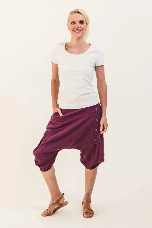 Short Drop Crotch Pants Relaxed Lounge Trousers