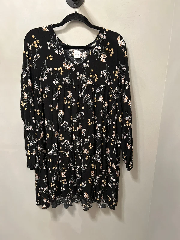 Dress Casual Short By Cotton Emporium  In Black, Size: Xl Tunics Long Elegant