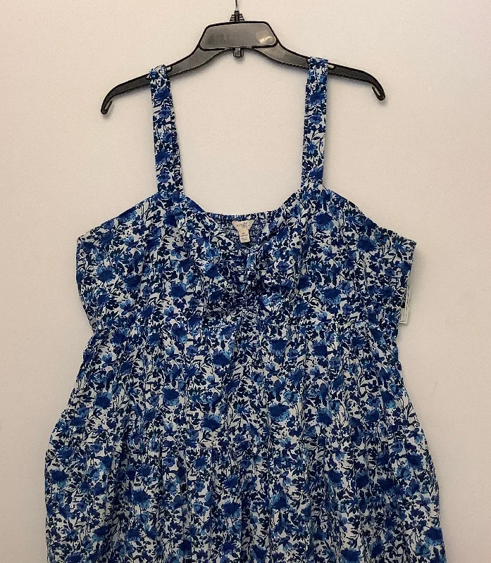 Dress Casual Maxi By Terra & Sky In Blue, Size: 2x Crew Neckline Sporty