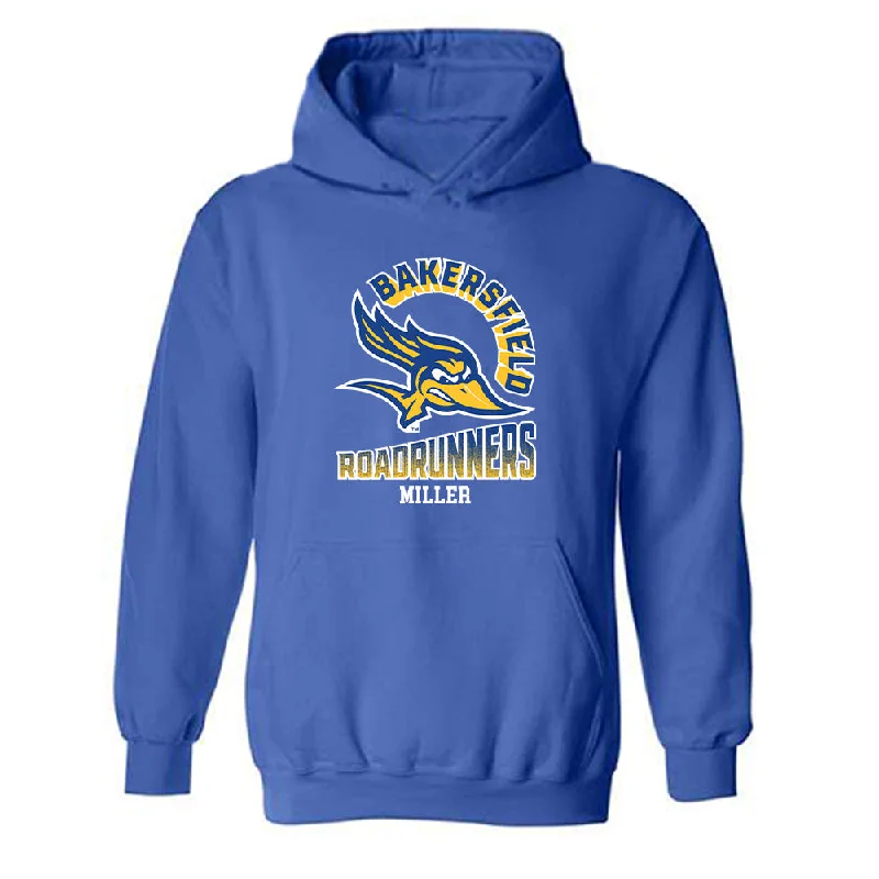CSU Bakersfield - NCAA Women's Track & Field : Ivy Miller - Classic Fashion Shersey Hooded Sweatshirt Hoodie with Monochrome Minimalist Simple CSU Bakersfield - NCAA Women's Track & Field : Ivy Miller - Classic Fashion Shersey Hooded Sweatshirt Hoodie with Monochrome Minimalist Simple