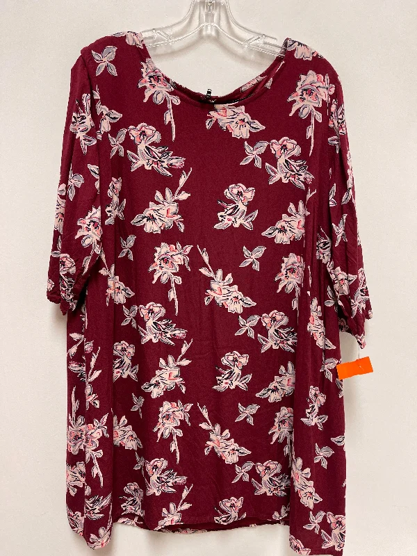 Dress Casual Short By Ellos In Red, Size: 1x Tunics Canvas sturdy