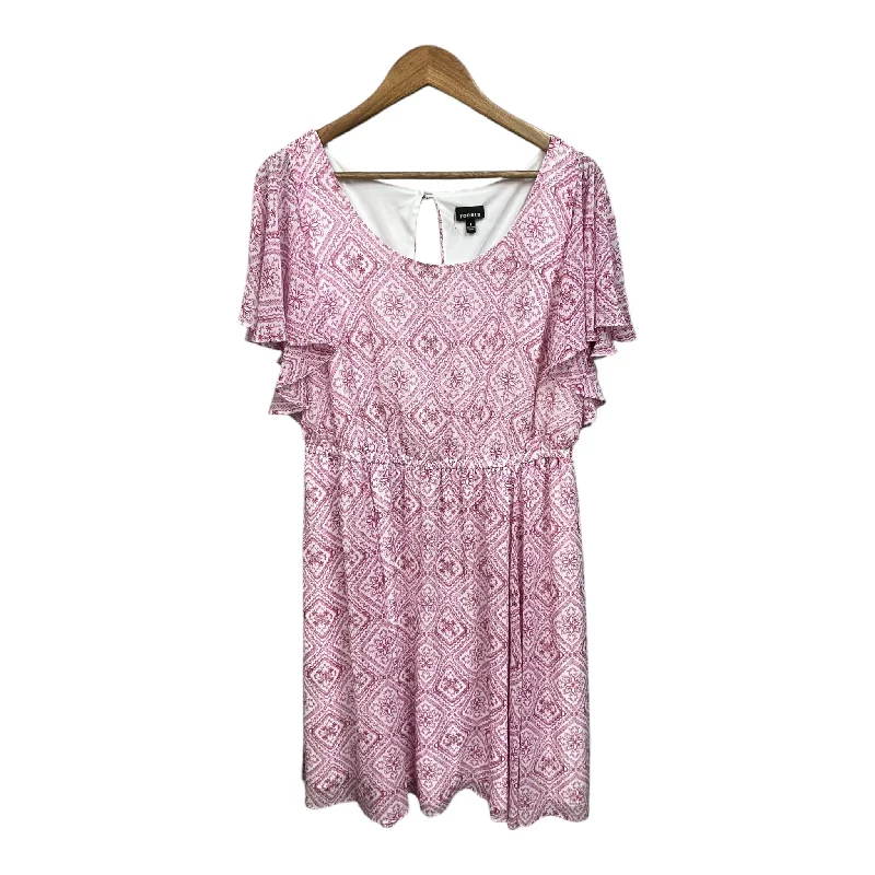 Dress Casual Short By Torrid In Purple & White, Size: 1x Elegant Long Evening