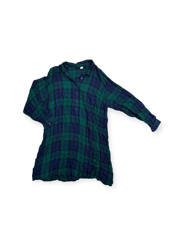 Dress Casual Short By Old Navy In Blue & Green, Size: 2x Tunics Stylish elegant