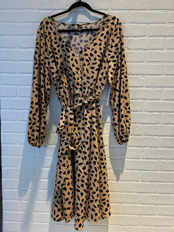 Dress Work By Shein In Black & Tan, Size: 2x Maxi Flowy Bohemian