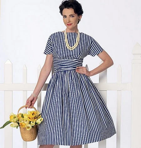 Butterick 6318 Misses' Tie-Waist Dress Pattern Tunics Print Colorful