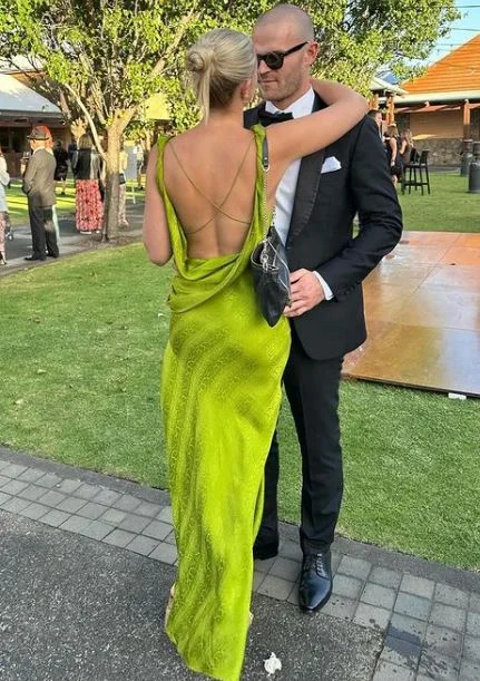 Green Backless Elegant Long Party Dress with Slit, DP2008 Tunics Silk luxurious