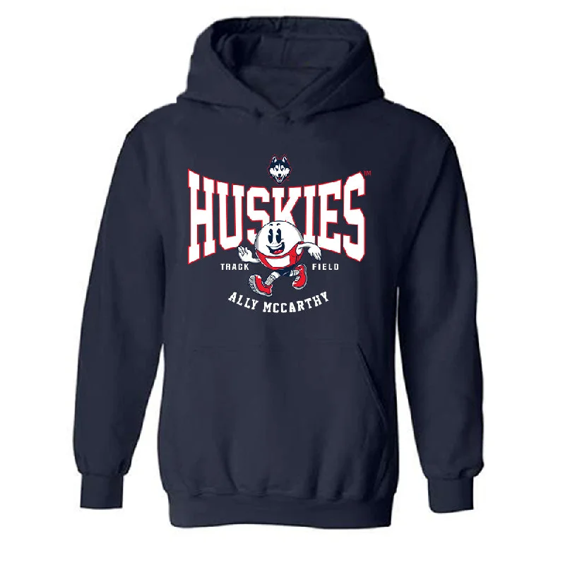 UConn - NCAA Women's Track & Field : Ally McCarthy - Fashion Shersey Hooded Sweatshirt Hoodie with Pattern Geometric Abstract