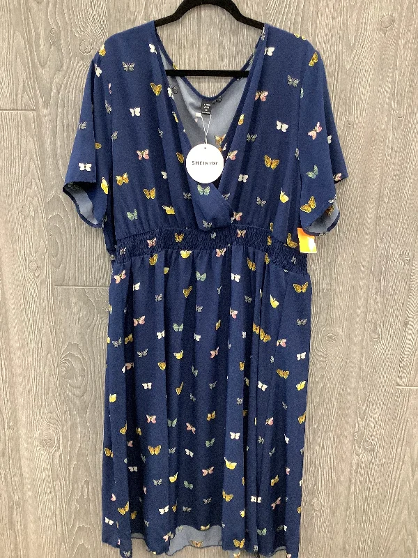 Dress Casual Midi By Shein In Blue, Size: 4x Tunics Fashionable trendy