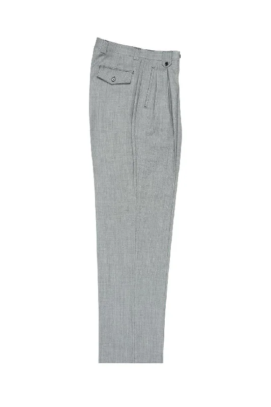 Light Gray Birdseye Wide Leg Wool Dress Pant Soft Stretch Pants