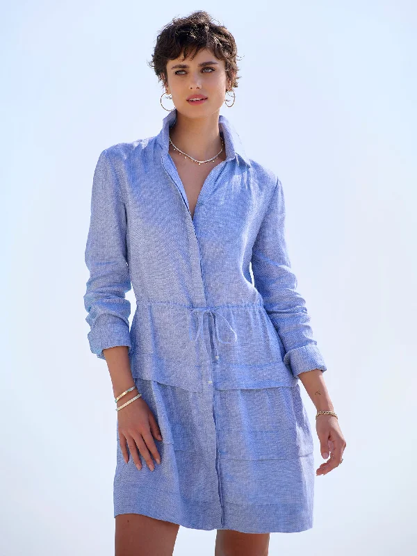 Tie Waist Linen Dress Tunics Silk luxurious