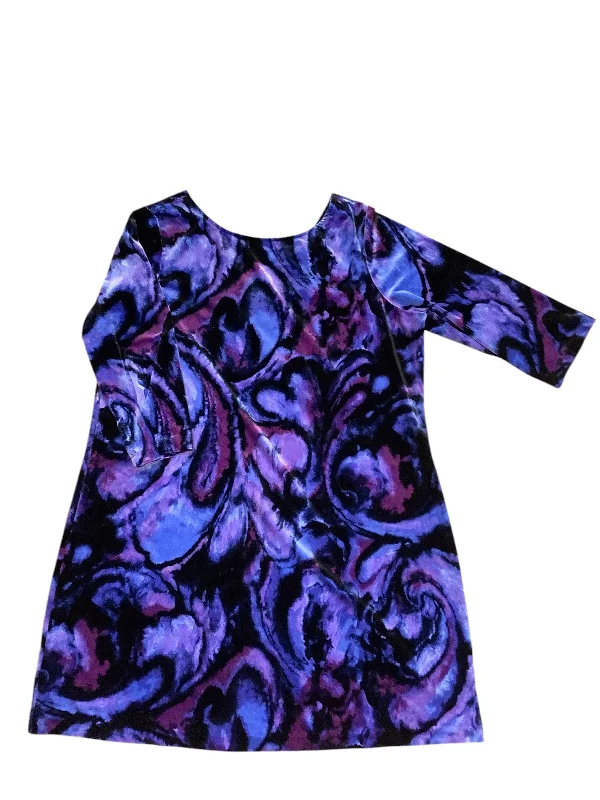 Dress Casual Short By Isaac Mizrahi In Blue, Size: 1x Tunics Chic elegant