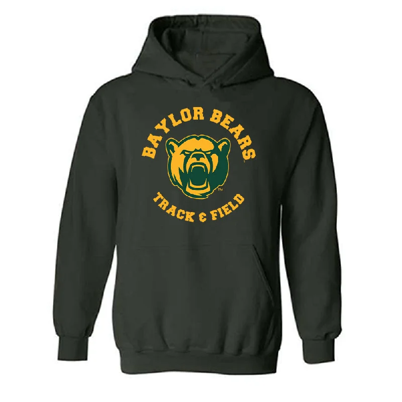 Baylor - NCAA Women's Track & Field : Mariah Ayers - Classic Fashion Shersey Hooded Sweatshirt Hoodie with Mock Neck Collared Structured Baylor - NCAA Women's Track & Field : Mariah Ayers - Classic Fashion Shersey Hooded Sweatshirt Hoodie with Mock Neck Collared Structured