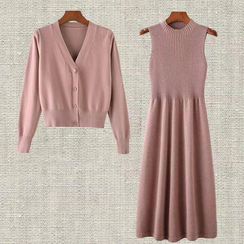Vimith Set of Dress and Cape Tunics Solid Classic