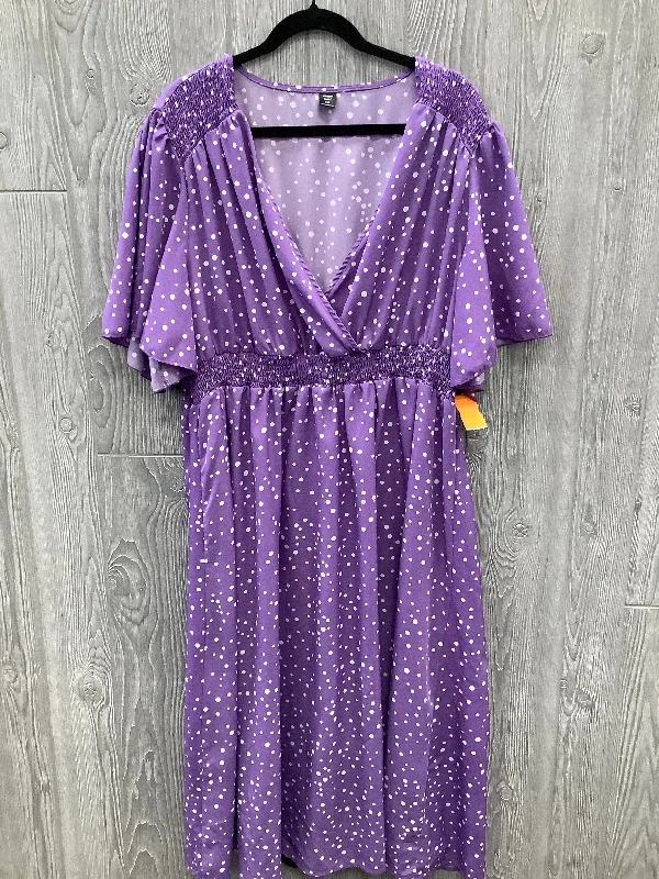Dress Casual Midi By Shein In Polkadot Pattern, Size: 4x Tunics Sophisticated sleek