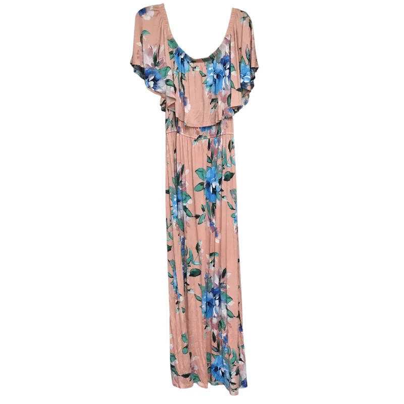 Dress Casual Maxi By Oddi In Peach, Size: 2x Tunics Hiking breathable