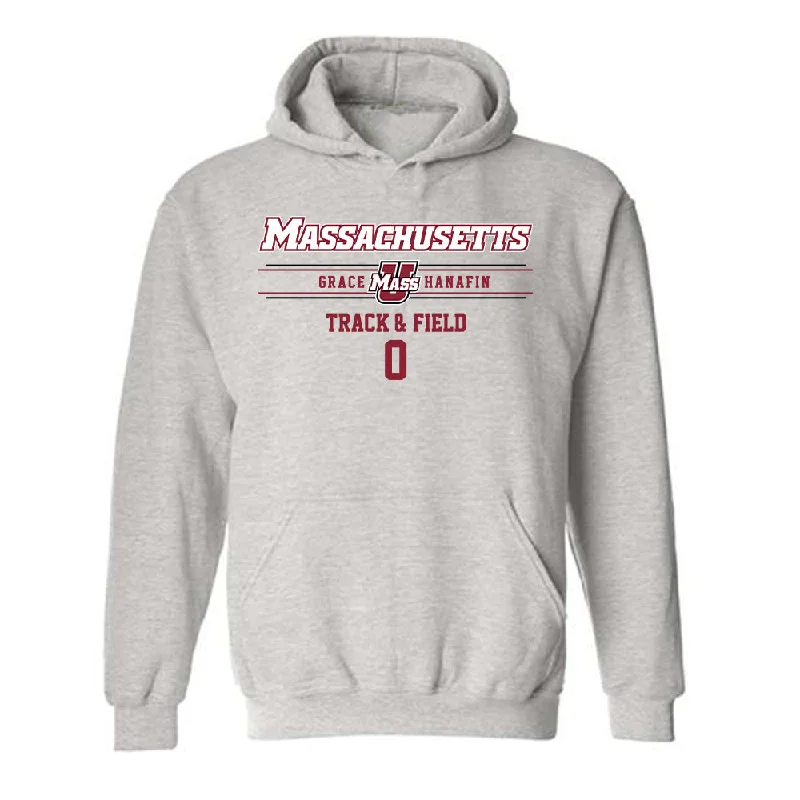 UMass - NCAA Women's Track & Field : Grace Hanafin - Classic Fashion Shersey Hooded Sweatshirt Hoodie with Full-Zip Functional Layering UMass - NCAA Women's Track & Field : Grace Hanafin - Classic Fashion Shersey Hooded Sweatshirt Hoodie with Full-Zip Functional Layering
