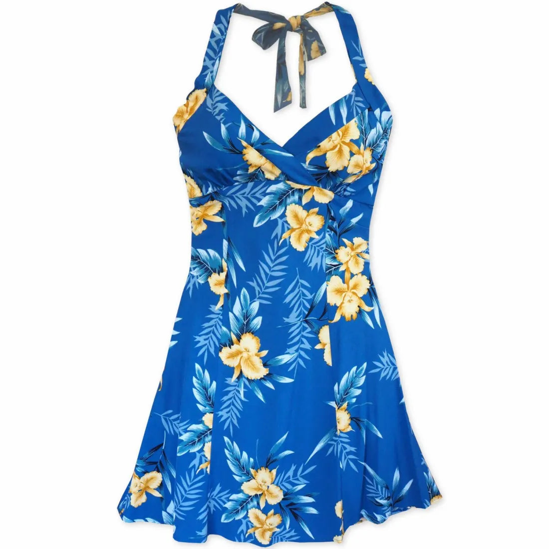 Midnight Blue Napali Hawaiian Halter Dress Tunics Essential wardrobe