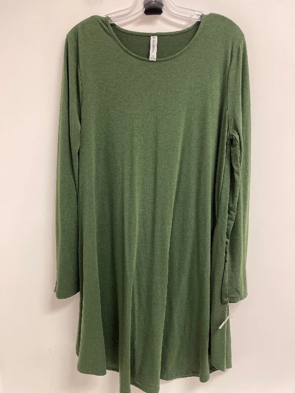 Dress Casual Midi By Zenana Outfitters In Green, Size: 1x Tunics Yoga stretchy