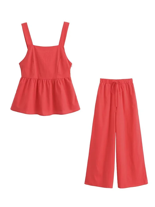 Blue Zone Planet | red sleeveless top and pants two-piece suit Classic Chino Pants