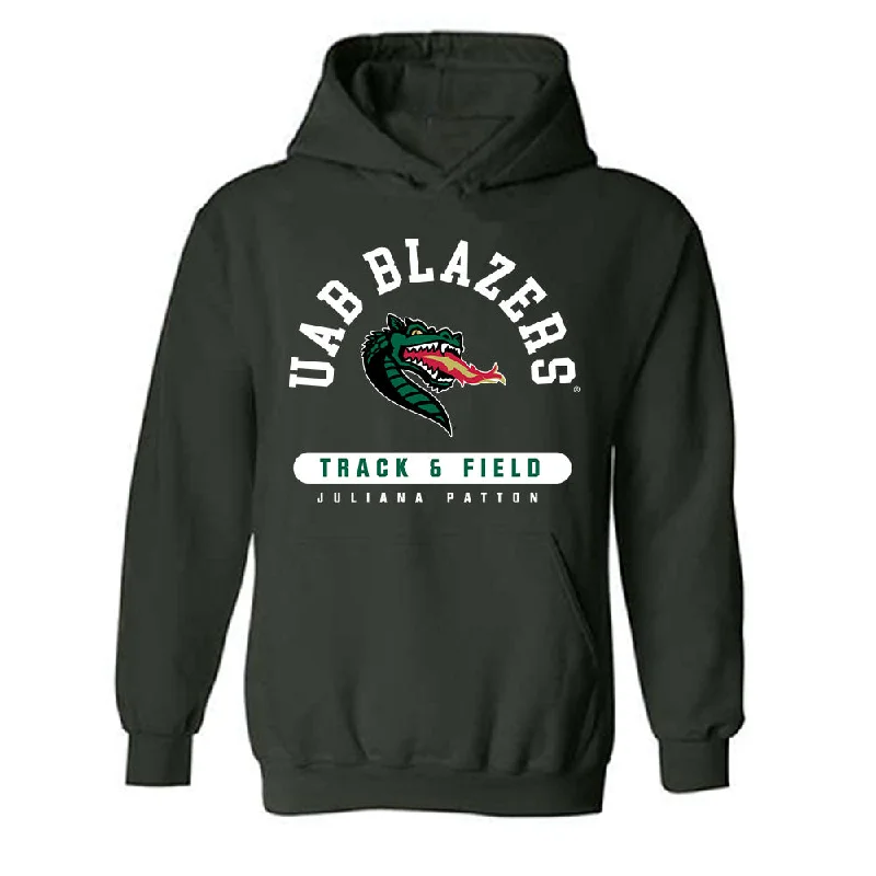 UAB - NCAA Women's Track & Field : Juliana Patton - Classic Fashion Shersey Hooded Sweatshirt Hoodie with Tied Waist Feminine Flattering