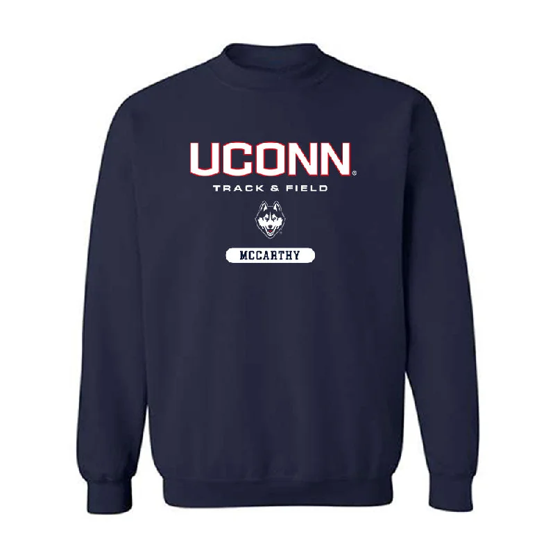 UConn - NCAA Women's Track & Field : Ally McCarthy - Classic Shersey Crewneck Sweatshirt Hoodie with Distressed Vintage Worn