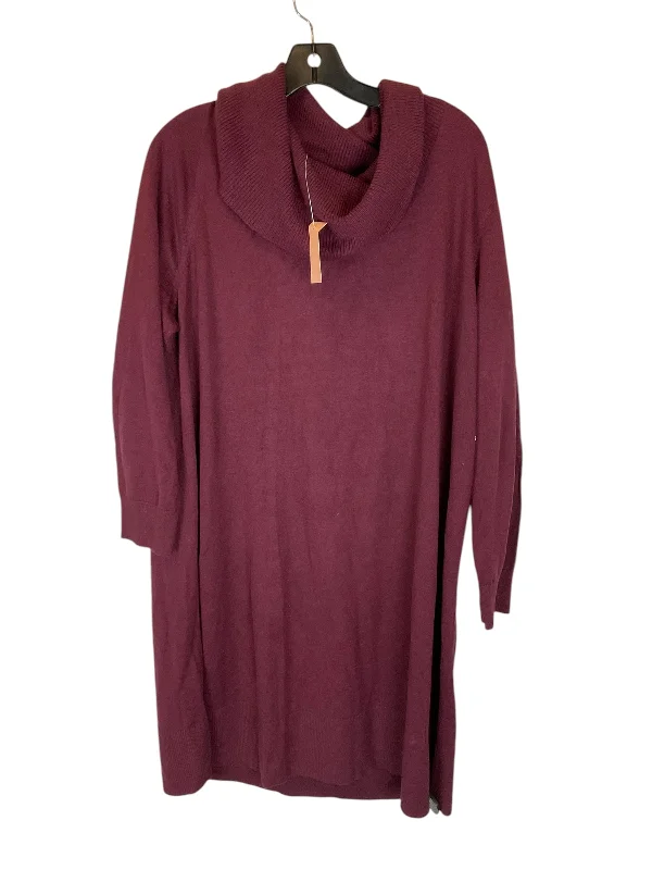 Dress Casual Short By Loft In Red, Size: 2x Off-the-shoulder Chic Trendy