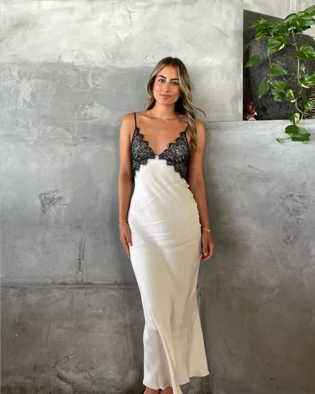 Ivory Spaghetti Straps Lace Party Dress Wedding Guest Dress, DP2028 Tunics Print Colorful