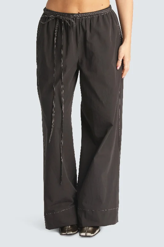 FAUNA TIE AROUND1 PANTS Trendy High-Waist Trousers